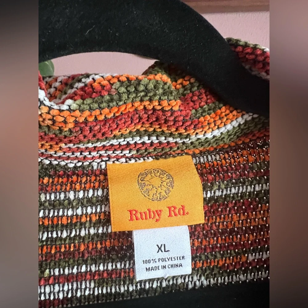 Ruby Rd. Multicolor Striped Knit Pullover Sweater - Picture 3 of 4